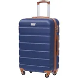 LuxusKollektion COOLIFE Premium Hartschalenkoffer Trolley Handgepäck Blau Braun