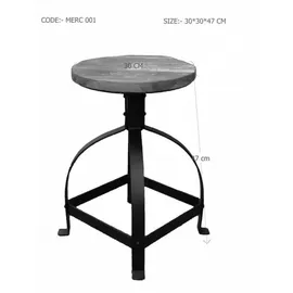 Massivmoebel24 Hocker Altholz 30x30x47 mehrfarbig lackiert INDUSTRIAL 03