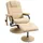 Homcom Massagesessel Kunstleder 84 x 95 x 77 cm Creme mit Hocker