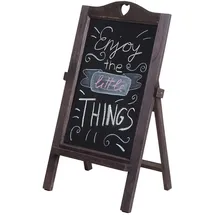 Mendler Werbetafel HWC-E51, Aufsteller Kreidetafel, 66x37x27cm Shabby-Look Vintage ~ grau-braun