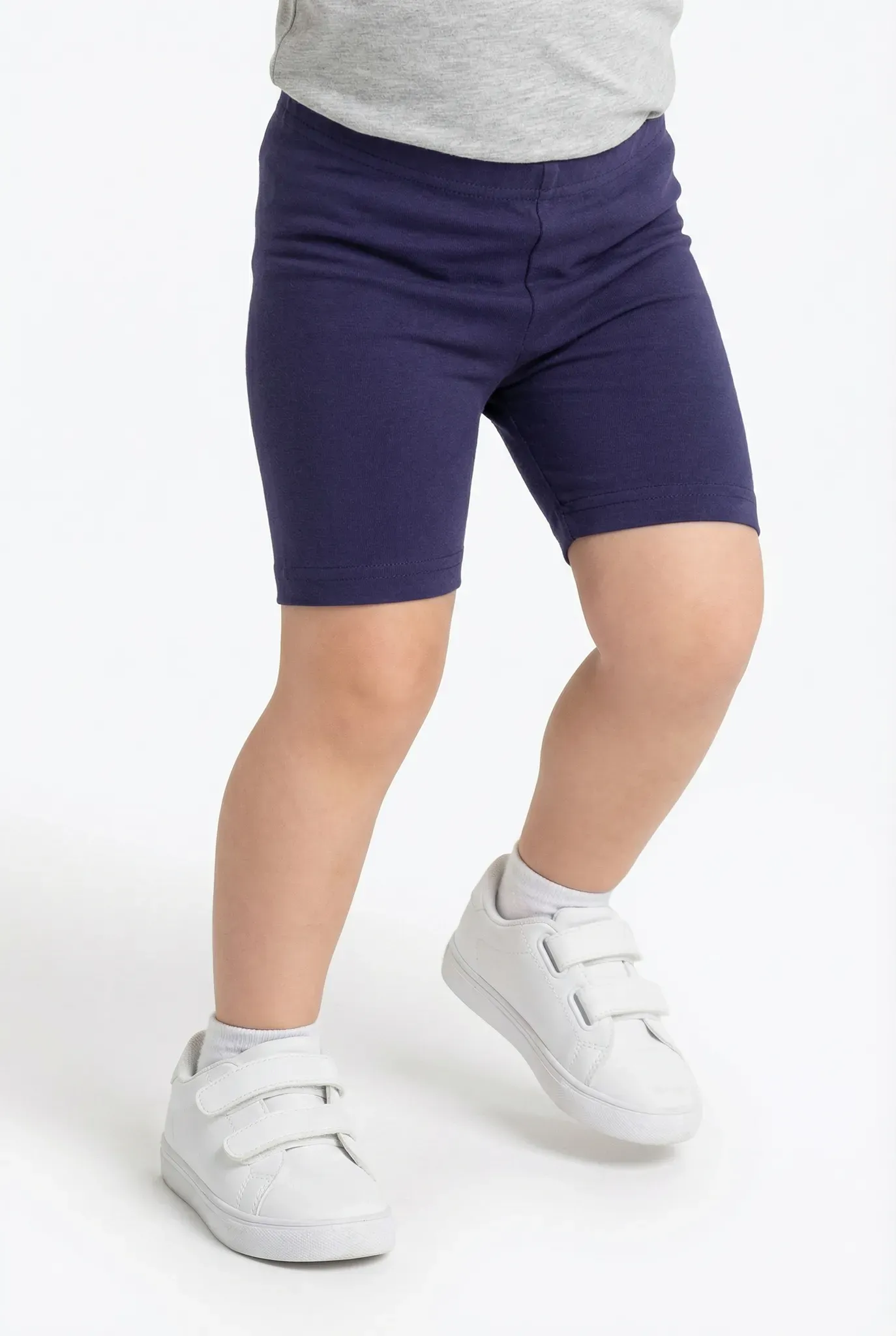 Radlerhose BLUE SEVEN, Mädchen, Gr. 104, N-Gr, dk blau, Jersey, Obermaterial: 95% Baumwolle, 5% Elasthan, unifarben, Basic kniefrei, Hosen Radlerhose