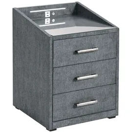 Lomadox Boxspringbett 180x200 cm, mit TV-Halterung, elektrisch verstellbar und 2 Nachtschränke, Hotelbett in anthrazit DURAZNO-09 - Grau