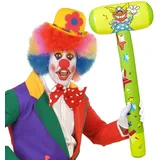 NET TOYS Aufblasbarer Clown Hammer Klöppel 96 cm Werkzeug aufblasbar Klopfer Fäustel Kostümzubehör Harlekin Narr Scherzartikel