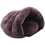 YOUJIA Hausbett Hundehaus Hundehöhle Haustier Bett Warm Schlafsack Matte Kissen Hundehütte Für Hunde Katzen (Braun, M)