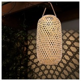 ETC Shop LED Solarleuchte, Bambus, Korbgeflecht, H 56,5 cm
