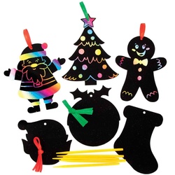 Weihnachtliche Kratzbild Dekorationen (pro Set 12) Bastelaktivitäten zu Weihnachten