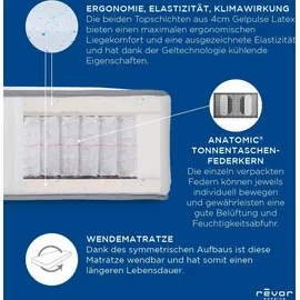 Revor Bedding Taschenfederkernmatratze »Anatomic FIX 1000 Latex«, 28 cm hoch, Raumgewicht: 65 kg/m3, 3000 Federn, (1 St.), Die Neuerfindung des Federkerns nach einem anatomischen Muster! weiß