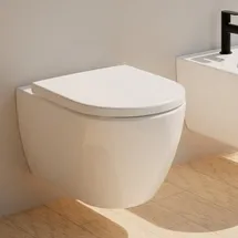 Evineo ineo3 Wand-Tiefspül-WC, mit WC-Sitz, BE0950WH+BE0951WH,