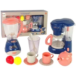 LEAN Toys Kinder-Küchenset Küchenzubehör-Set Kinderspielzeug Kaffeemaschine Mixer Geräusche Licht