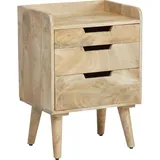 FineBuy Nachttisch Nachtkonsole 45x33x63 cm Boxspringbett Massivholz Schubladen