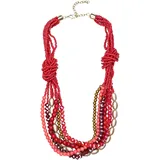 COLLEZIONE ALESSANDRO Kurze Kette mit Anhänger Nele " in rot | Gr.: onesize,