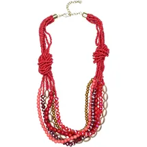 COLLEZIONE ALESSANDRO Kurze Kette mit Anhänger Nele " in rot | Gr.: onesize,