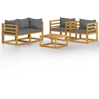 vidaXL Garten-Lounge-Set 5-tlg. grau