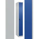 C+P Spind Classic PLUS, 1 Abteil, HxBxT 185x25x50cm, Sicherheitsdrehriegel, Hellgrau/Enzianblau von PROREGAL