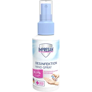 Impresan Desinfektion Hand-Spray 100 ml | Desinfektionsspray für Hände | Handdesinfektionsmittel Spray für unterwegs | Beseitigt Bakterien & Viren | frischer Duft