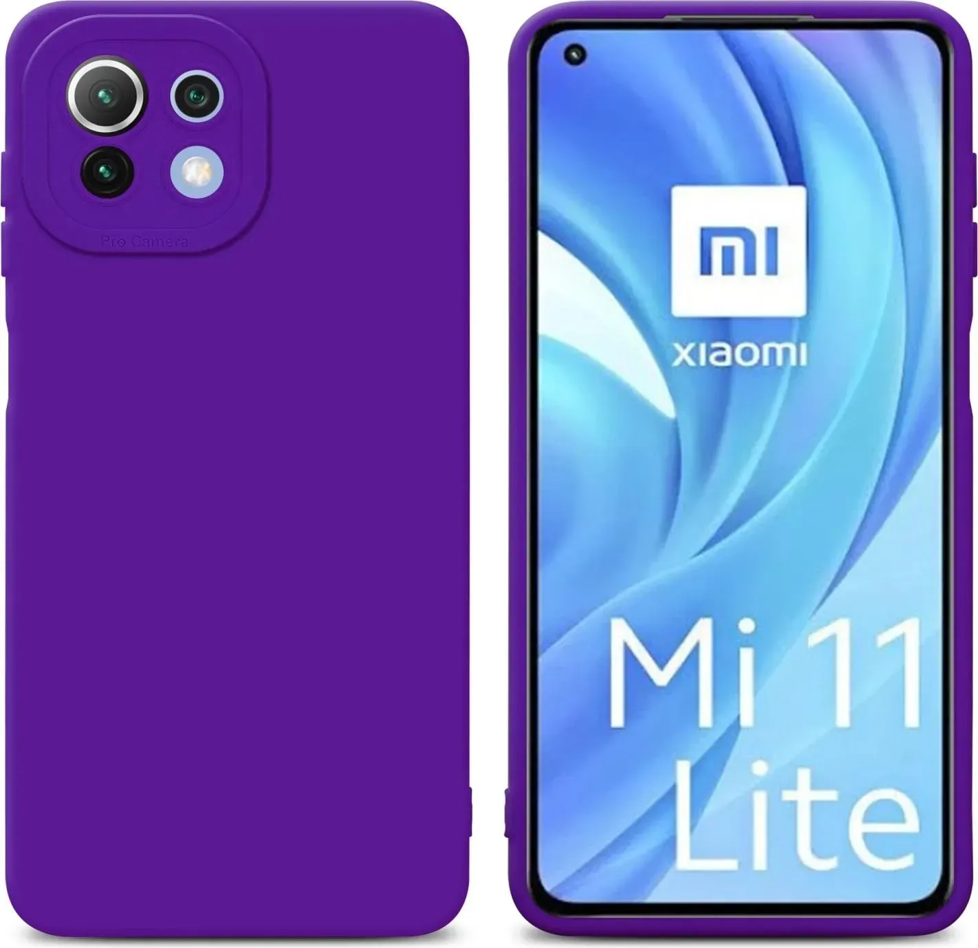 Cadorabo Hülle für Xiaomi Mi 11 LITE (4G / 5G) / 11 LITE NE im TPU Fluid LM162 Style (Xiaomi Mi 11 Lite 5G NE, Xiaomi Mi 11 Lite 5G, Xiaomi Mi 11 Lite), Smartphone Hülle, Violett