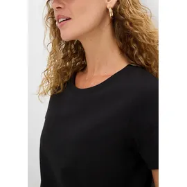 bonprix T-Shirt (Packung, 2-tlg) lockere Passform, Kurzarm, Rundhalsausschnitt, aus Baumwolle schwarz L (44/46)