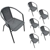 LC Garden »Garvista« 6er Set Stapelstuhl 56x62x72cm schwarz Gartenstuhl