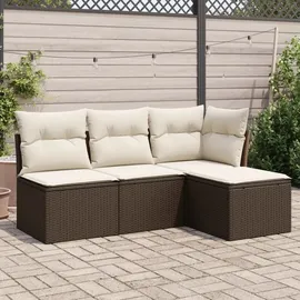 vidaXL Garten-Lounge-Set 4-tlg. braun
