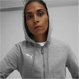Puma Teamgoal Casuals Hooded Jacket Wmn" medium gray heather/puma white XS