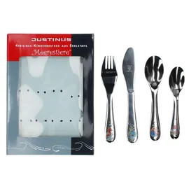 JUSTINUS Meerestiere Kinder-Besteck-Set Messer Gabel Löffel Geschenkidee