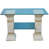 Xlmoebel Glastisch Elegante Vitrine aus Glas mit Stauraum für Dekoration und Bücher (1-St., Regal mit Taler Material : Acryl/Stuck 56 cm Höhe), Hergestellt in Europa weiß