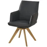 KOINOR Armlehnstuhl Leder  Schwof , grau , Maße (cm): B: 57 H: 90 T: 66.0