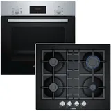 Bosch Backofen-Set HBF114ESO mit Gaskochfeld PNP6B6B90 - autark, 60cm