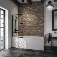 Schulte Badewannenfaltwand Komfort, 1-tlg., schwarz Dekor Atelier 1 Black Style, 1-teilig für Badewanne