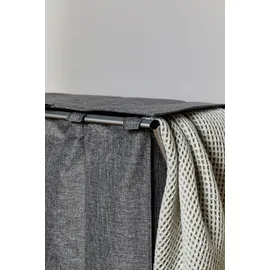 Wenko Wäschekorb Trio klappbar, 3-tlg. Aufteilung, grau