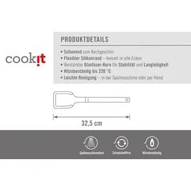 WOLL Cook-It Pfannenwender 6 cm breit 32 cm lang rot/schwarz