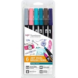 Tombow ABT Dual Brush Pen zwei Spitzen Vintage Colours 6St, Bunt
