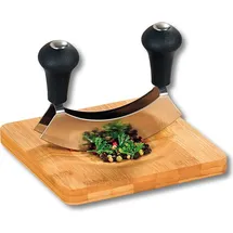 KESPER Kräuterschneidebrett 16 x 16 x 1,8 cm mit Wiegemesser