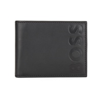 HUGO BOSS BOSS Big BB 6 cc Geldbörse aus genarbtem Leder mit Logo-Prägung Schwarz Stck