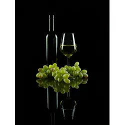 EUROART Glasbild 30 x 40 cm White Wine III Glas Grün