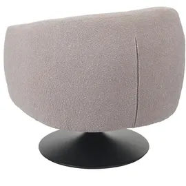 Mendler Lounge-Sessel MCW-J76 Bouclé 75 x 78 x 83 cm Creme-beige drehbar mit Kissen
