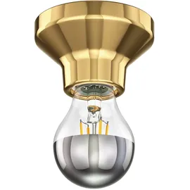 ledscom.de LED Deckenleuchte Elektra Porzellan gold inkl. E27 Kopfspiegel Lampe 461lm warm-weiß