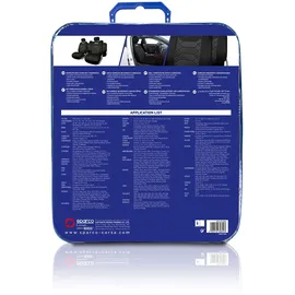 Sparco SPC1016BK Sitzschonbezug vorne und hinten, Polyester, schwarz