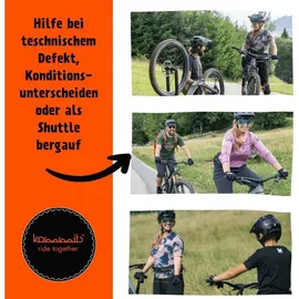 Kommit Fahrrad Zugsystem Abschleppseil schwarz, für Kinder und Erwachsene, 2 m, 120 kg Zugkraft