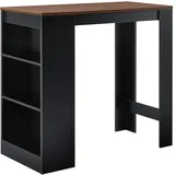 [en.casa] Bartisch Kouvola 110 x 50 x 103 cm Schwarz/Walnuss