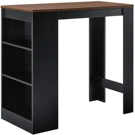 [en.casa] Bartisch Kouvola 110 x 50 x 103 cm Schwarz/Walnuss