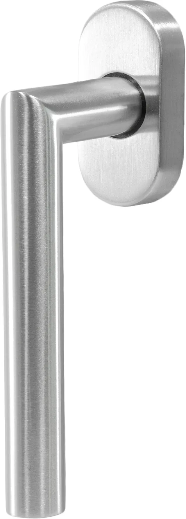 MeinTürgriff Fenstergriff Toulouse L-Form Dreh-Kipp Edelstahl matt 7mm 24/31-36/42 , Farbe: Edelstahl