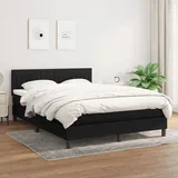 vidaXL Boxspringbett mit Matratze Schwarz 140x200 cm Stoff