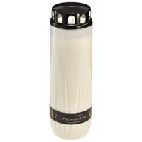 Viana Grabkerze Grabkerze Weiß Schwarz Deckel 7 Tage Brenndauer H24cm