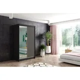 altdecor Kleiderschrank, Schwarz, Holzwerkstoff, 120x215x61 cm Schlafzimmer, Kleiderschränke