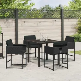 vidaXL Garten Essgruppe 5-tlg. Schwarz
