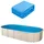 Vevor Ovale Poolfolie blau 730x375x147 cm