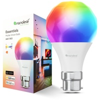 Nanoleaf Matter Essentials Glühbirne, Smarte RGBW B22 LED Lampe - Matter über Thread, Bluetooth 16 Mio. Farben LED Lampe, Bildschirm Sync, Funktioniert mit Google Home Apple, Deko und Gaming