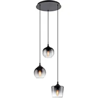 just light. Just Light Pendelleuchte Zea 3-flammig 60 cm bis 120 cm x Ø 38 cm Schwarz