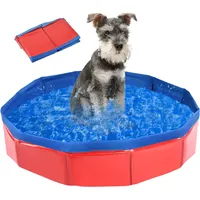 MAIROX Hunde Pool, Hunde Planschbecken, Faltbarer Pool für Hund und Katze, Hundebadewanne, Hundepool Klein, Hundepool fur Große Hunde, Bademuschel für Hunde mit Wasserablassventil (50 x 8 cm)